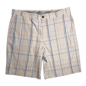 Callaway Men's Performance Golf Shorts – Size 38 – White Plaid – Stretch
